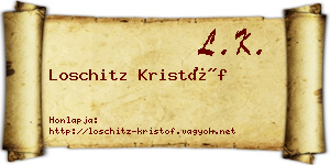 Loschitz Kristóf névjegykártya